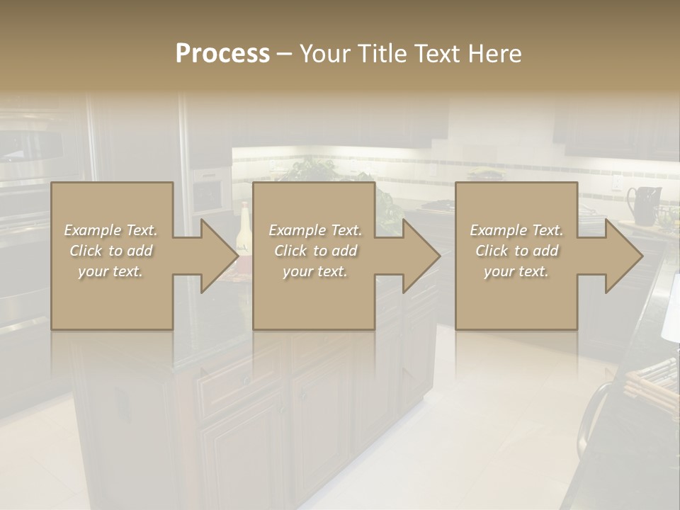 A Large Kitchen With A Center Island With A Wine Bottle On It PowerPoint Template