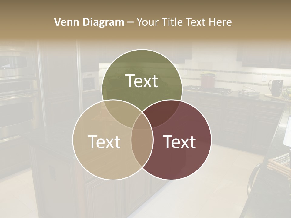 A Large Kitchen With A Center Island With A Wine Bottle On It PowerPoint Template