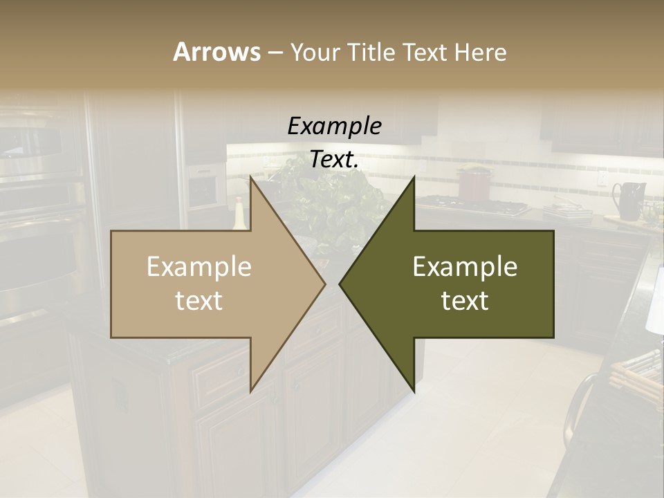 A Large Kitchen With A Center Island With A Wine Bottle On It PowerPoint Template