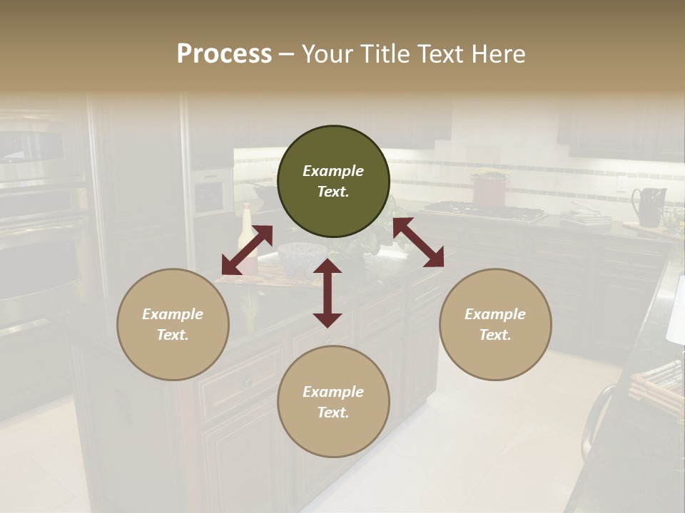 A Large Kitchen With A Center Island With A Wine Bottle On It PowerPoint Template