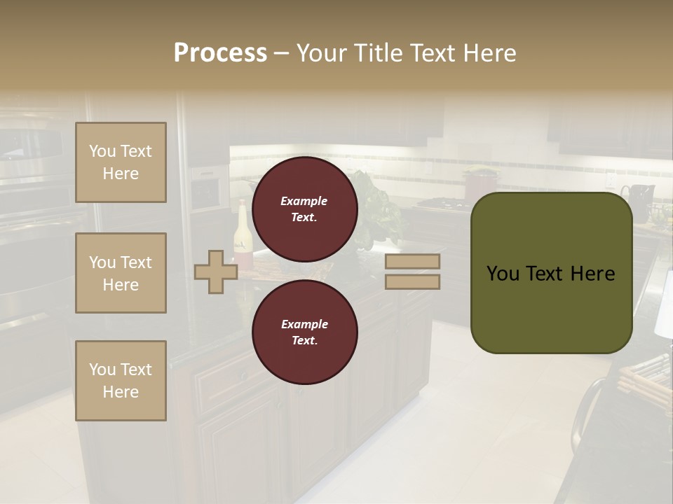 A Large Kitchen With A Center Island With A Wine Bottle On It PowerPoint Template