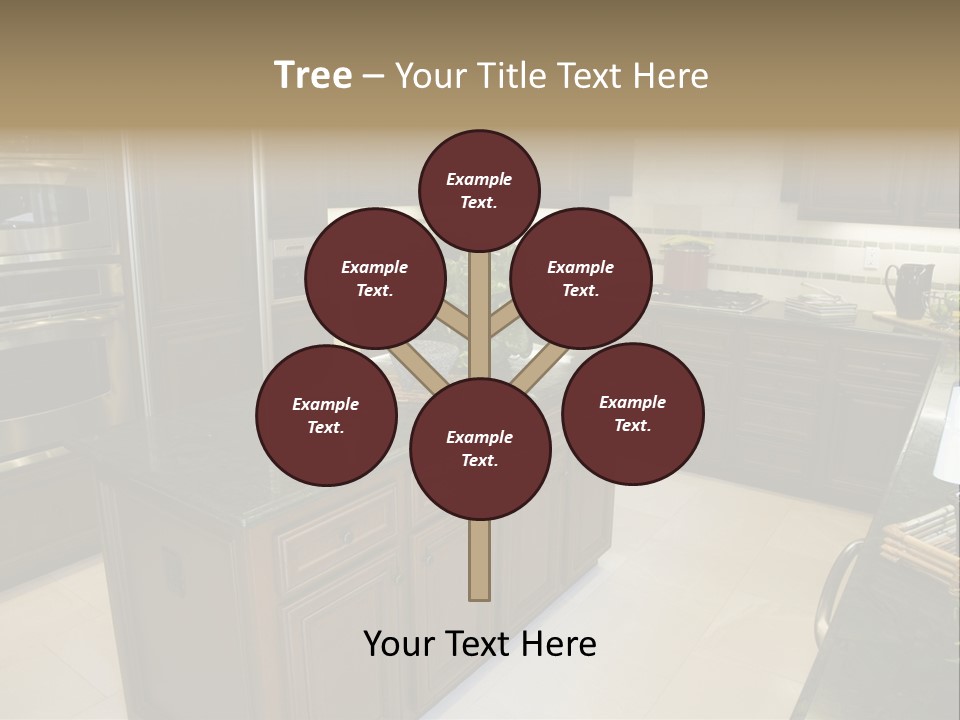 A Large Kitchen With A Center Island With A Wine Bottle On It PowerPoint Template