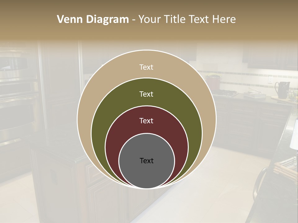 A Large Kitchen With A Center Island With A Wine Bottle On It PowerPoint Template