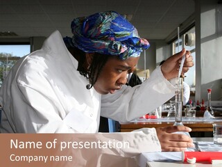 A Woman Is Doing Something In A Lab PowerPoint Template