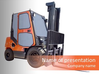 Forklift Isolated PowerPoint Template