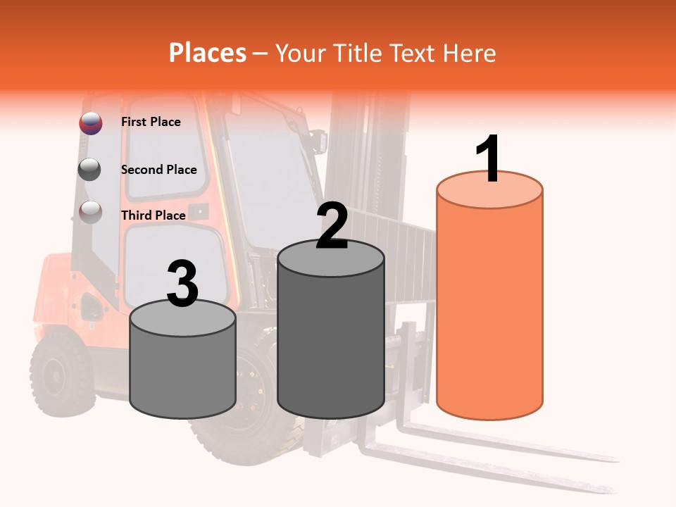 Forklift Isolated PowerPoint Template