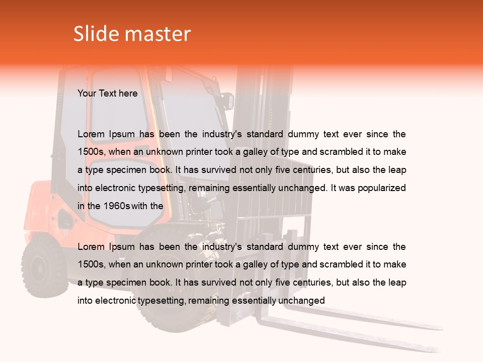Forklift Isolated PowerPoint Template