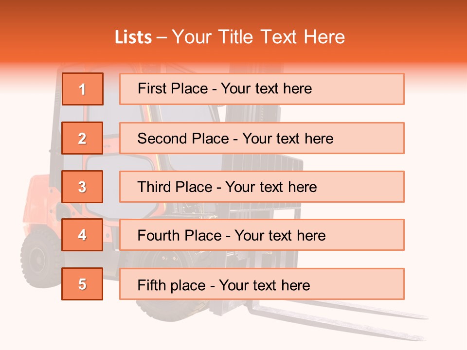 Forklift Isolated PowerPoint Template