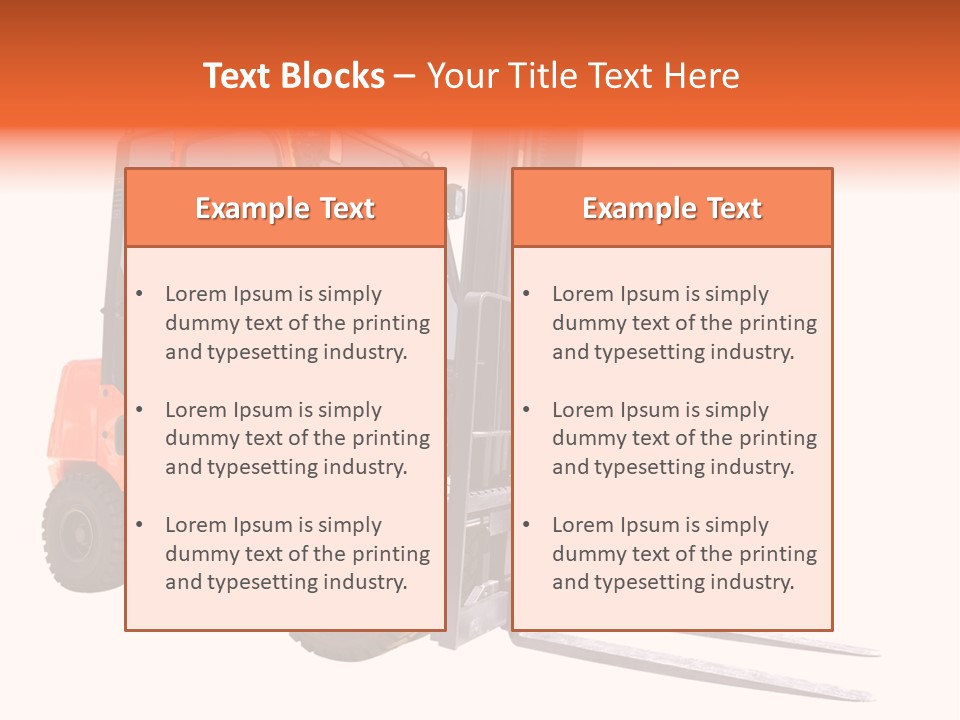 Forklift Isolated PowerPoint Template
