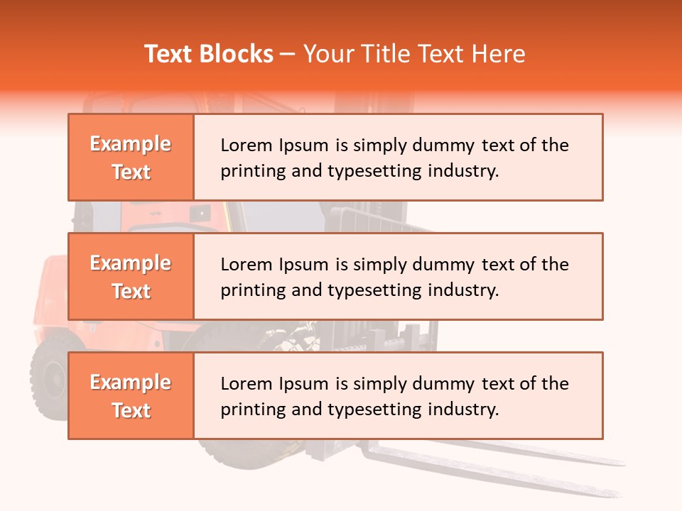 Forklift Isolated PowerPoint Template