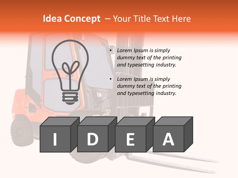 Forklift Isolated PowerPoint Template