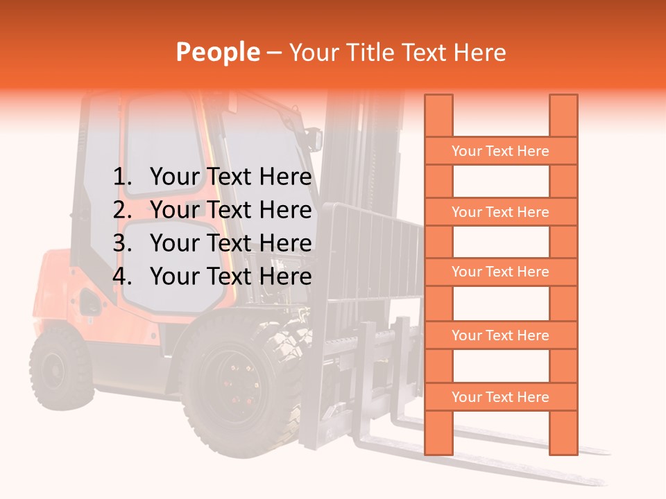 Forklift Isolated PowerPoint Template