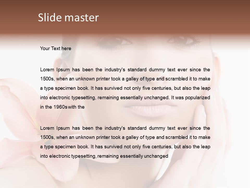 A Beautiful Woman With A Flower In Her Hand PowerPoint Template