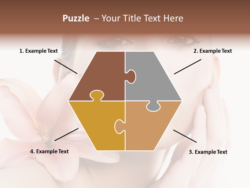 A Beautiful Woman With A Flower In Her Hand PowerPoint Template