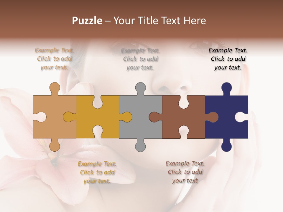 A Beautiful Woman With A Flower In Her Hand PowerPoint Template