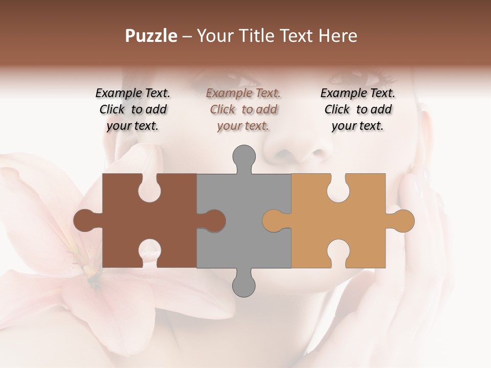 A Beautiful Woman With A Flower In Her Hand PowerPoint Template