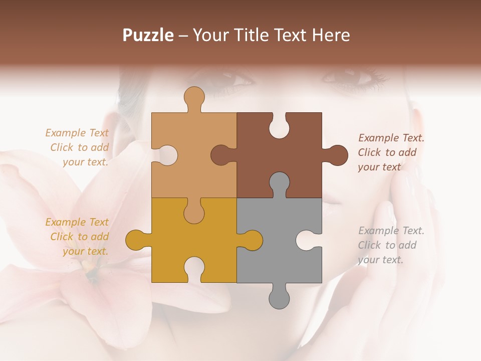 A Beautiful Woman With A Flower In Her Hand PowerPoint Template