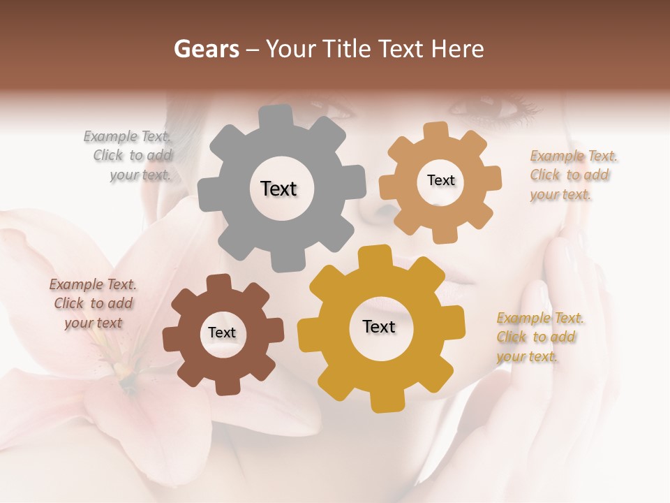 A Beautiful Woman With A Flower In Her Hand PowerPoint Template