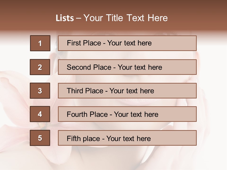A Beautiful Woman With A Flower In Her Hand PowerPoint Template