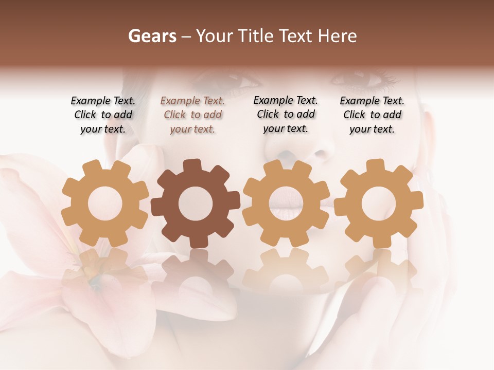 A Beautiful Woman With A Flower In Her Hand PowerPoint Template