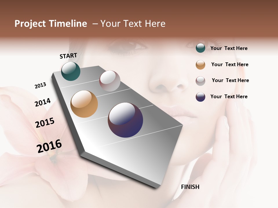 A Beautiful Woman With A Flower In Her Hand PowerPoint Template