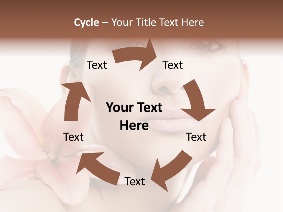 A Beautiful Woman With A Flower In Her Hand PowerPoint Template