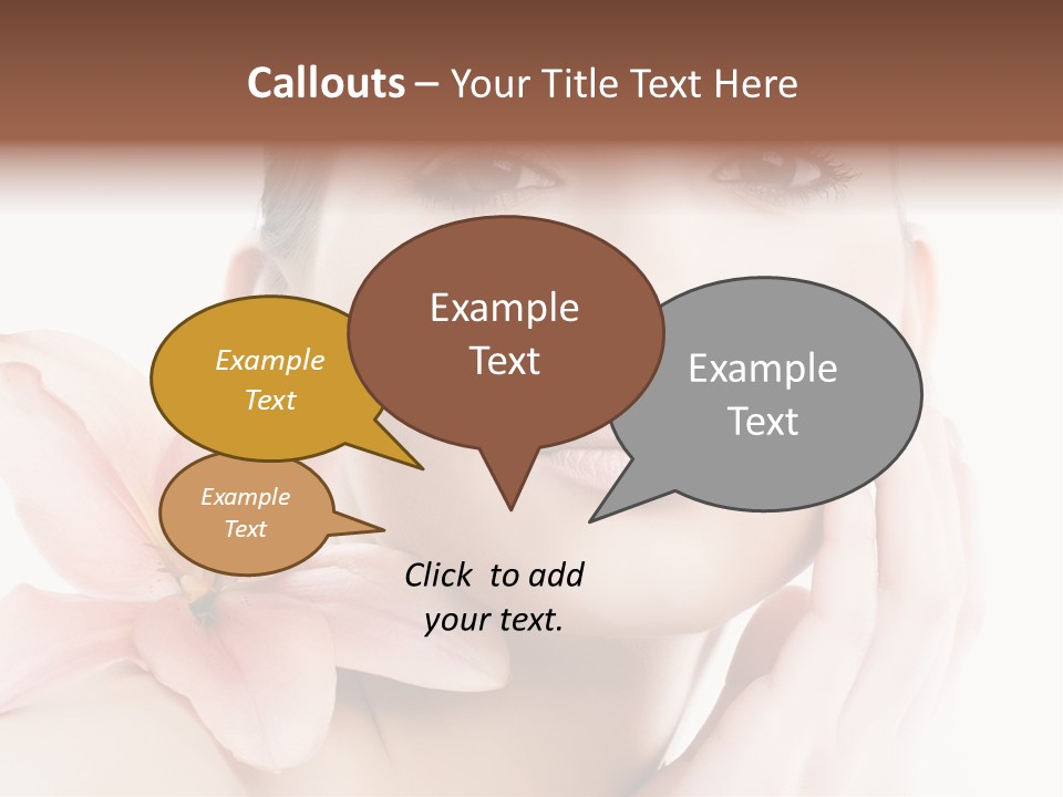 A Beautiful Woman With A Flower In Her Hand PowerPoint Template