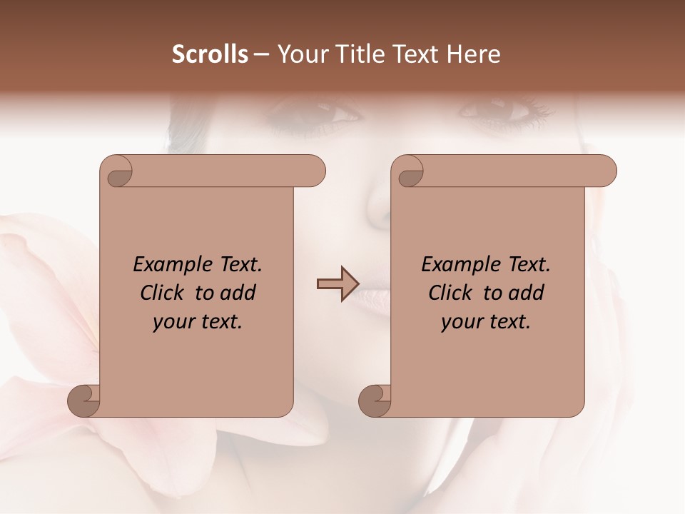 A Beautiful Woman With A Flower In Her Hand PowerPoint Template
