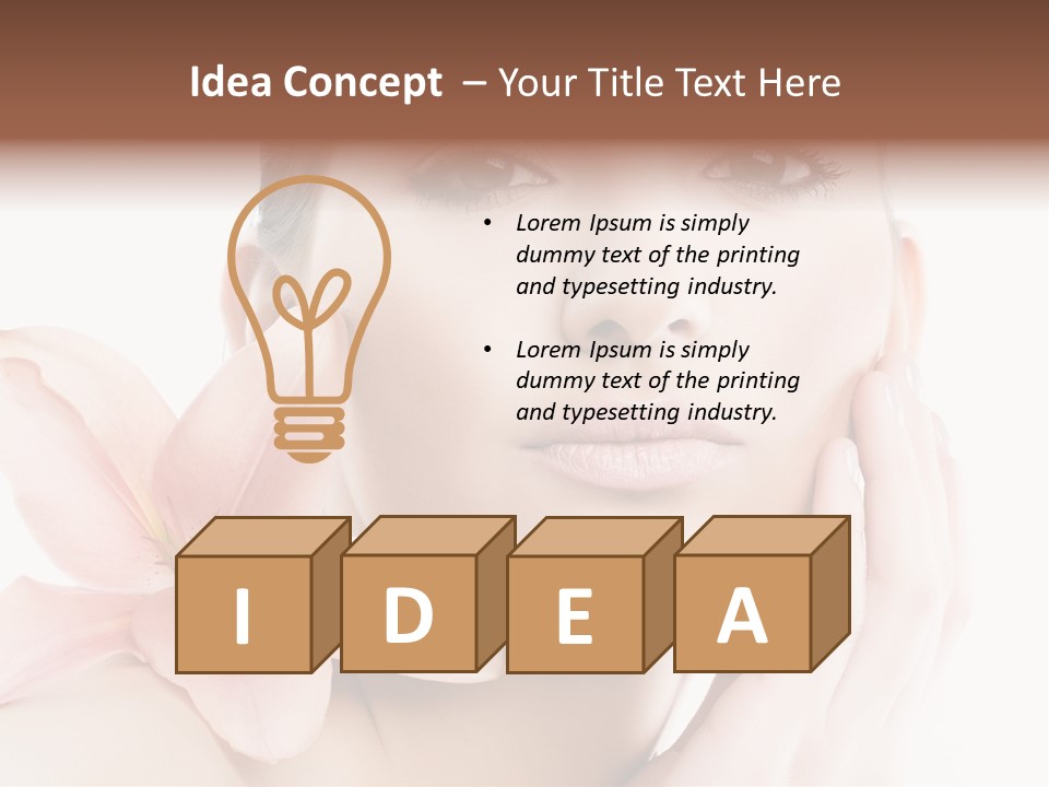 A Beautiful Woman With A Flower In Her Hand PowerPoint Template