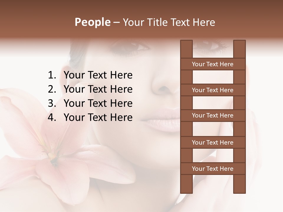 A Beautiful Woman With A Flower In Her Hand PowerPoint Template