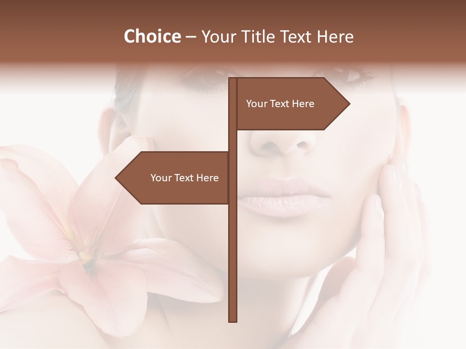 A Beautiful Woman With A Flower In Her Hand PowerPoint Template