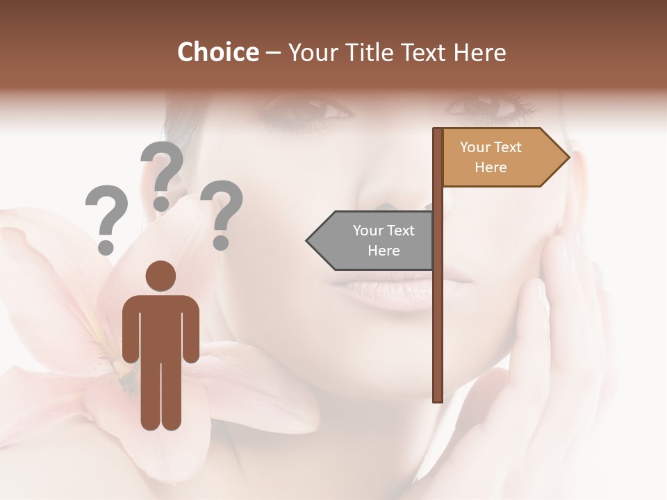 A Beautiful Woman With A Flower In Her Hand PowerPoint Template