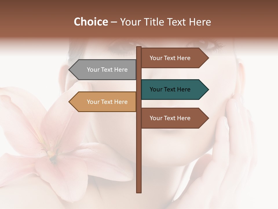 A Beautiful Woman With A Flower In Her Hand PowerPoint Template