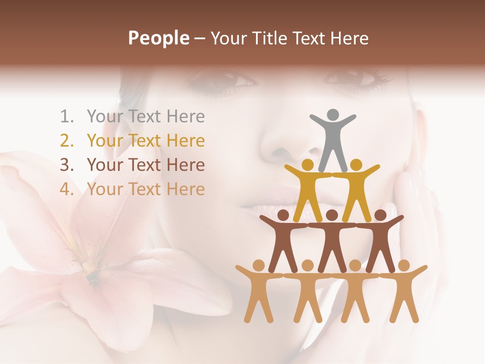 A Beautiful Woman With A Flower In Her Hand PowerPoint Template