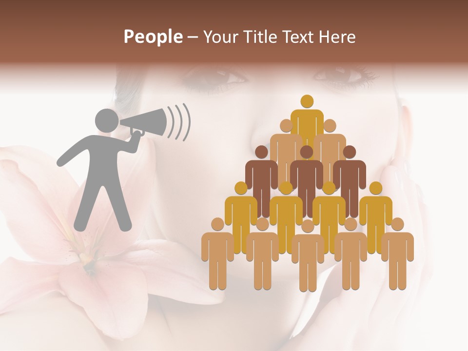 A Beautiful Woman With A Flower In Her Hand PowerPoint Template