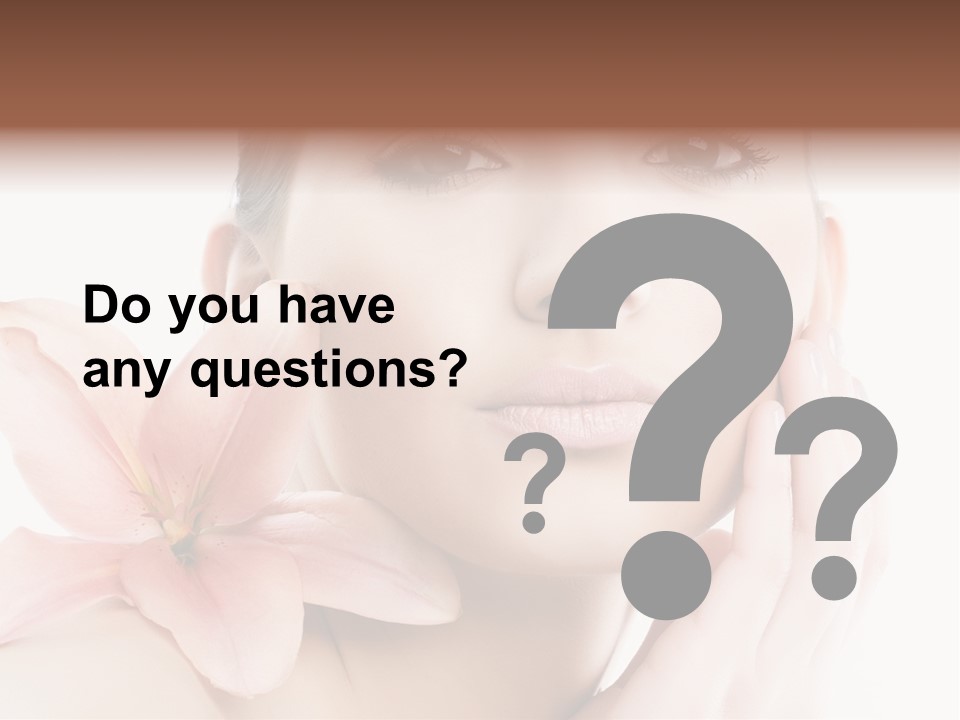 A Beautiful Woman With A Flower In Her Hand PowerPoint Template
