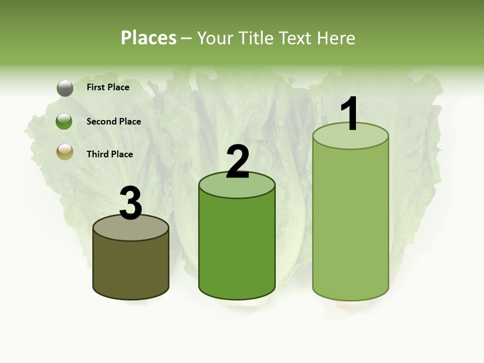 Chinese Lettuce In Isolated White Background PowerPoint Template