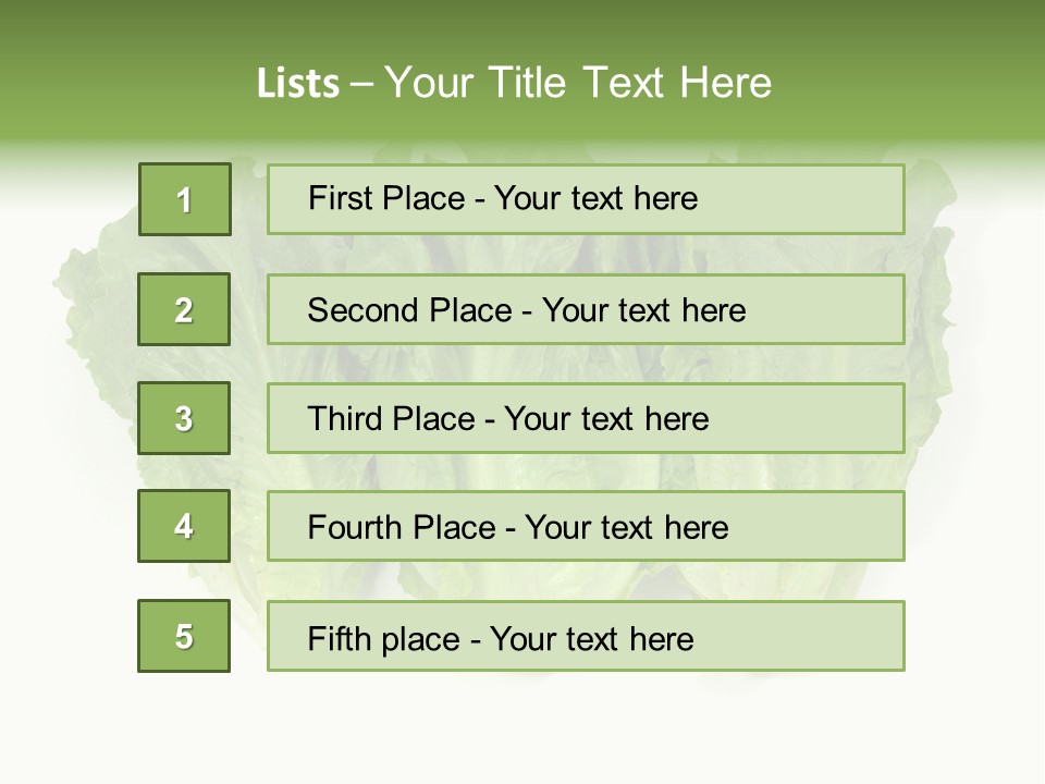 Chinese Lettuce In Isolated White Background PowerPoint Template