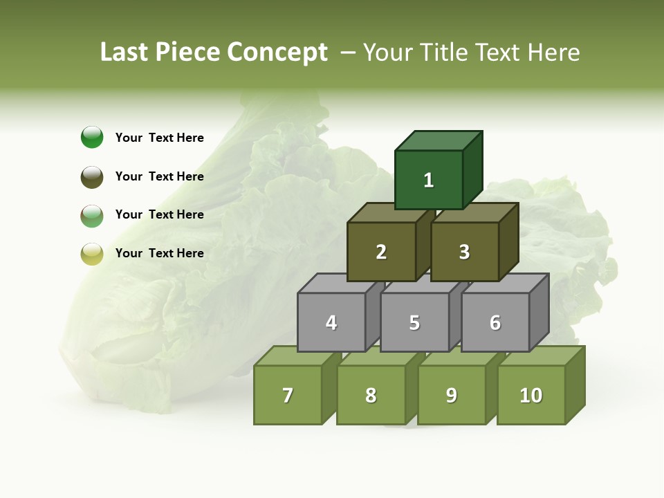 Chinese Lettuce In Isolated White Background PowerPoint Template