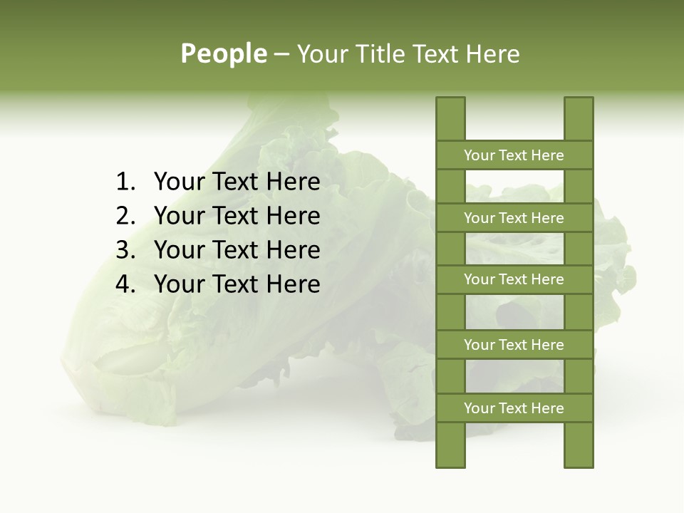 Chinese Lettuce In Isolated White Background PowerPoint Template