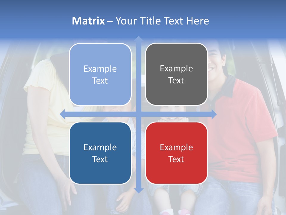 A Family Sitting In The Back Of A Car PowerPoint Template