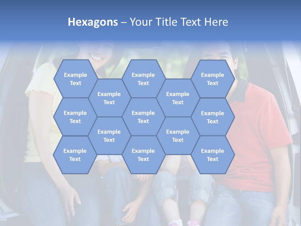 A Family Sitting In The Back Of A Car PowerPoint Template