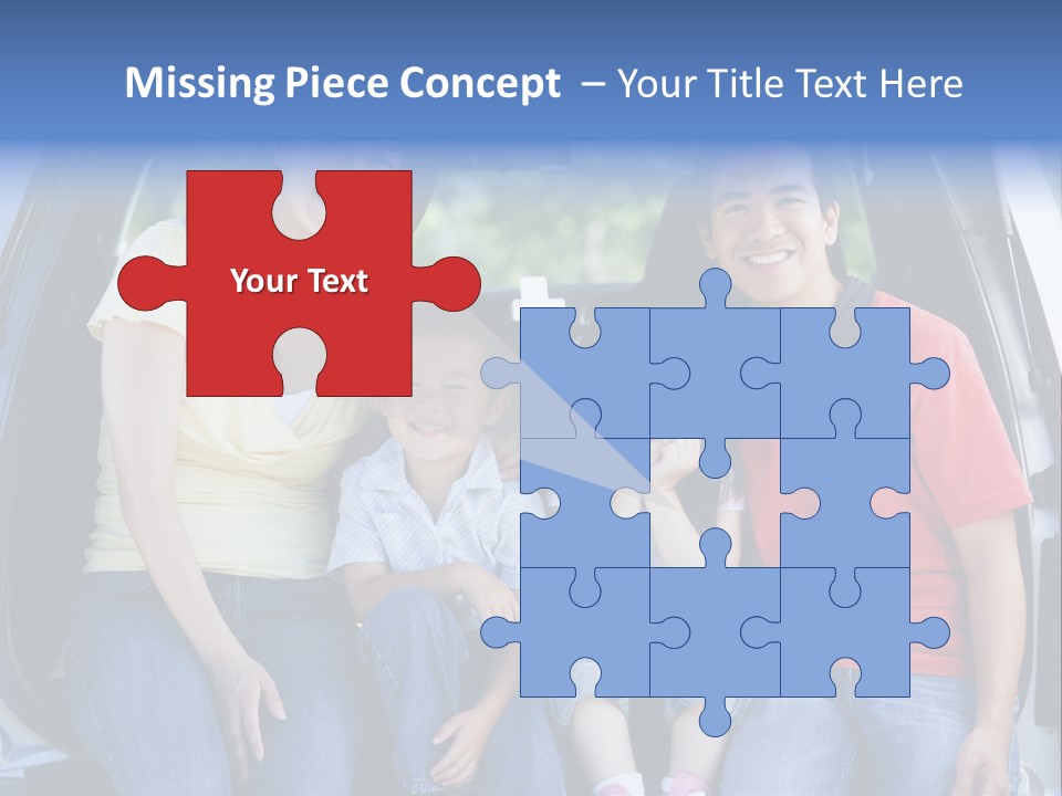 A Family Sitting In The Back Of A Car PowerPoint Template