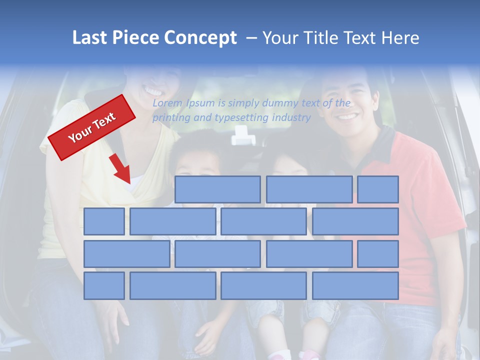 A Family Sitting In The Back Of A Car PowerPoint Template