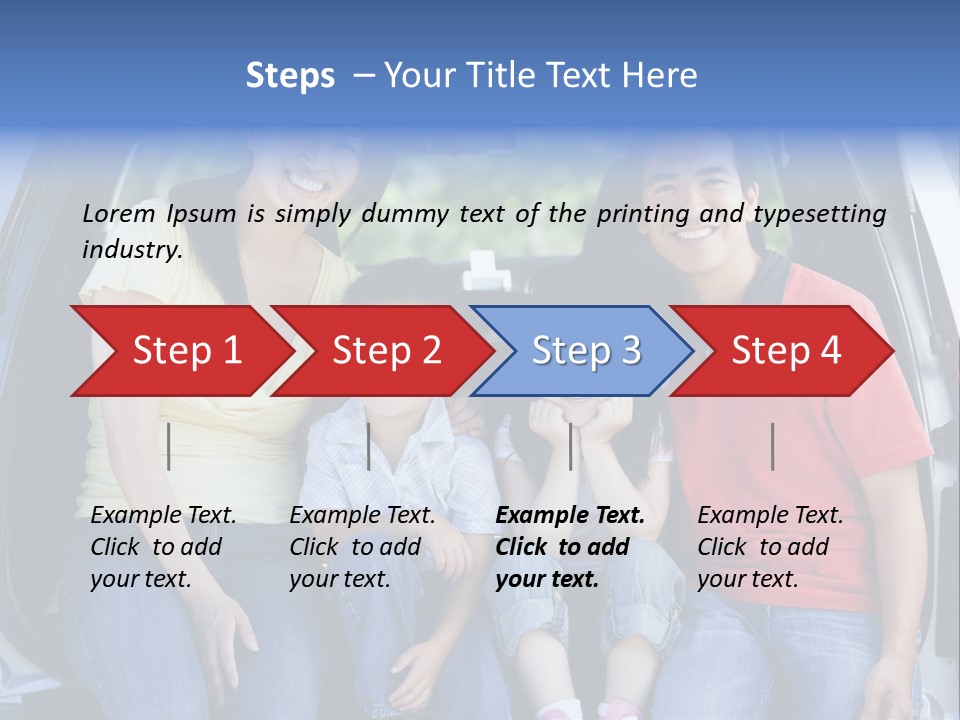 A Family Sitting In The Back Of A Car PowerPoint Template
