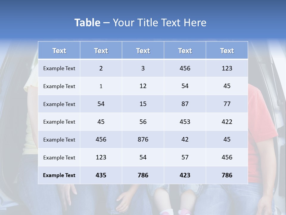 A Family Sitting In The Back Of A Car PowerPoint Template