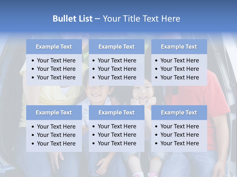 A Family Sitting In The Back Of A Car PowerPoint Template