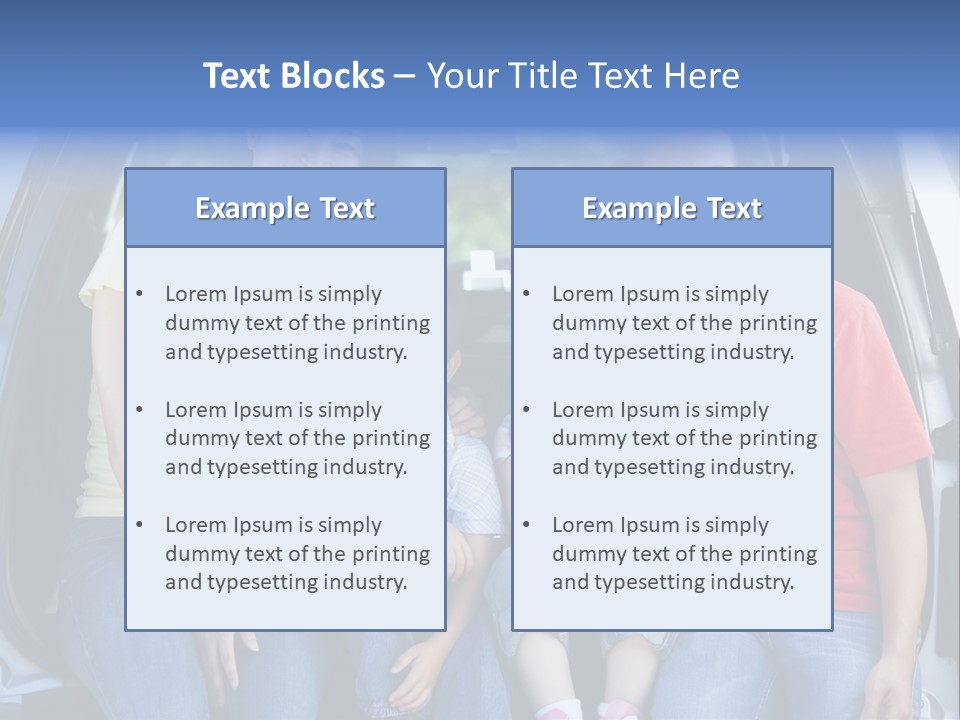 A Family Sitting In The Back Of A Car PowerPoint Template