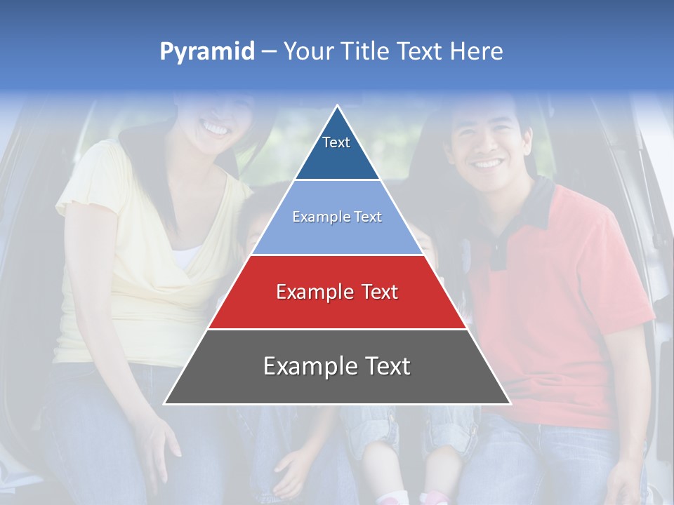 A Family Sitting In The Back Of A Car PowerPoint Template