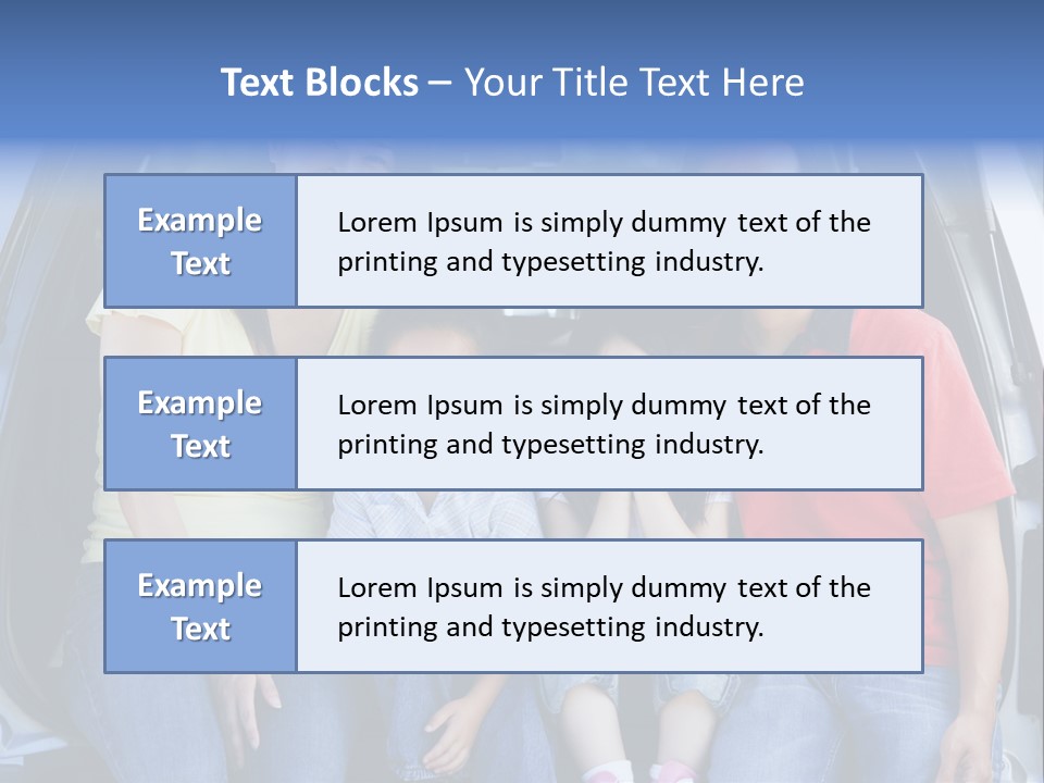 A Family Sitting In The Back Of A Car PowerPoint Template